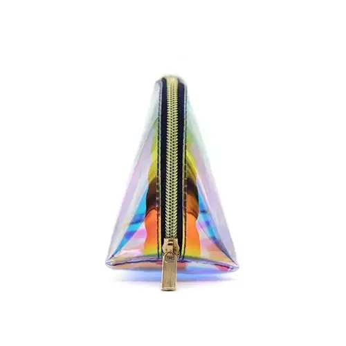 Custom Private Laser Rainbow Holographic Women Toiletry Luxury Personalised Makeup Bag